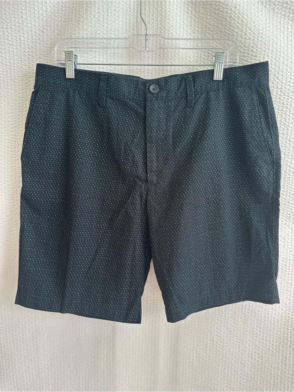 BANANA REPUBLIC Blue Black Chino Shorts Size 34 Golf Casual Flat Front 9”